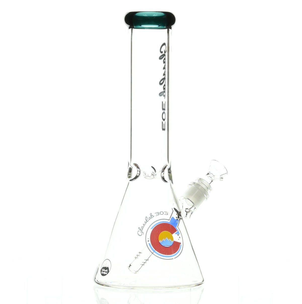 GLASSLAB 303 BEAKER TEAL GREEN ACCENT - Smoke Spot Smoke Shop