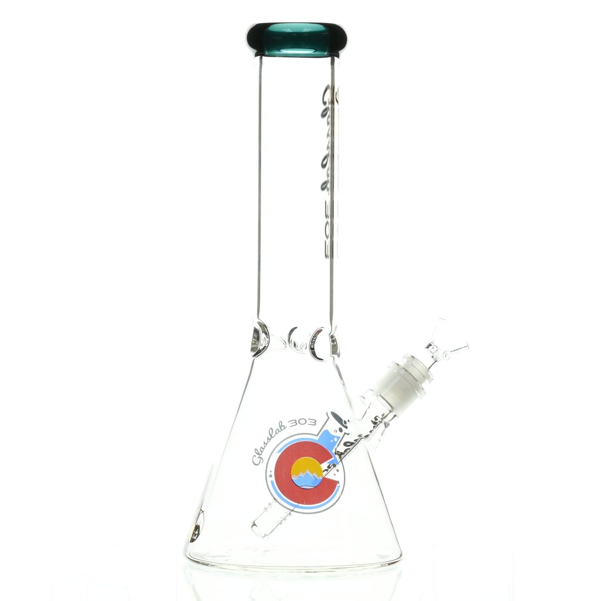 GLASSLAB 303 BEAKER TEAL GREEN ACCENT - Smoke Spot Smoke Shop