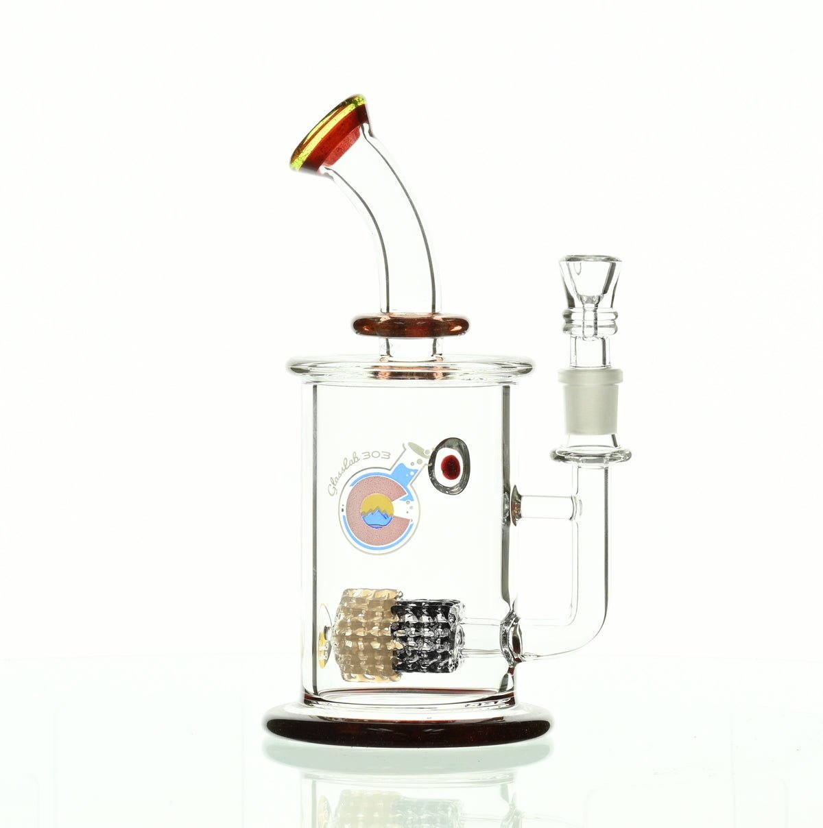 GLASSLAB 303 CAM 04 INLINE MATRIX CLEAR BLUE/RUBY RED - Smoke Spot Smoke Shop