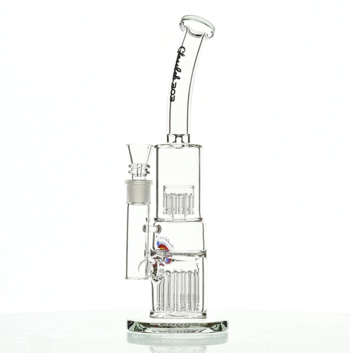 Side view of GLASSLAB 303 Black Accents 18mm Waterpipe Rig