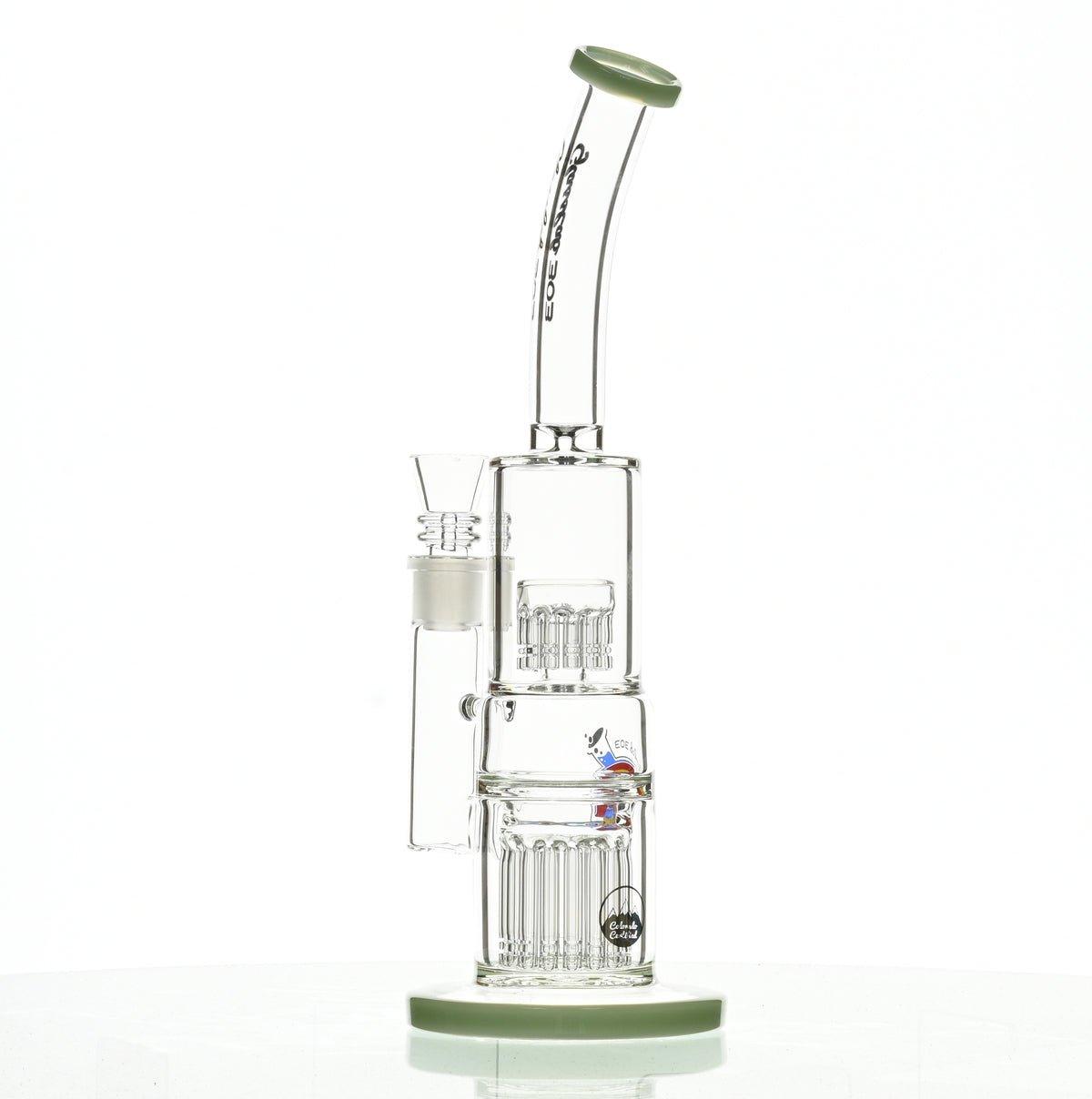 Top view of GLASSLAB 303 GLBCTR light green accents waterpipe