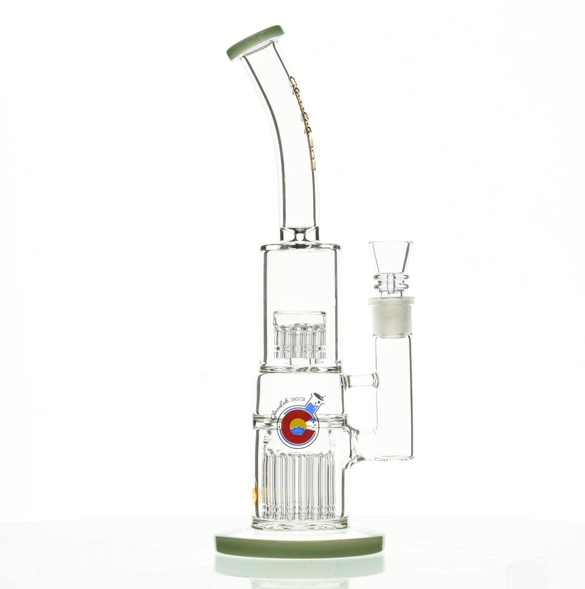 GLASSLAB 303 GLBCTR light green accents waterpipe angled view