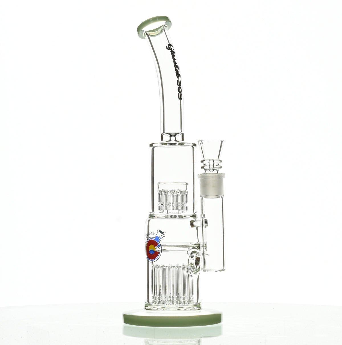 Full view of GLASSLAB 303 GLBCTR light green accents glass rig