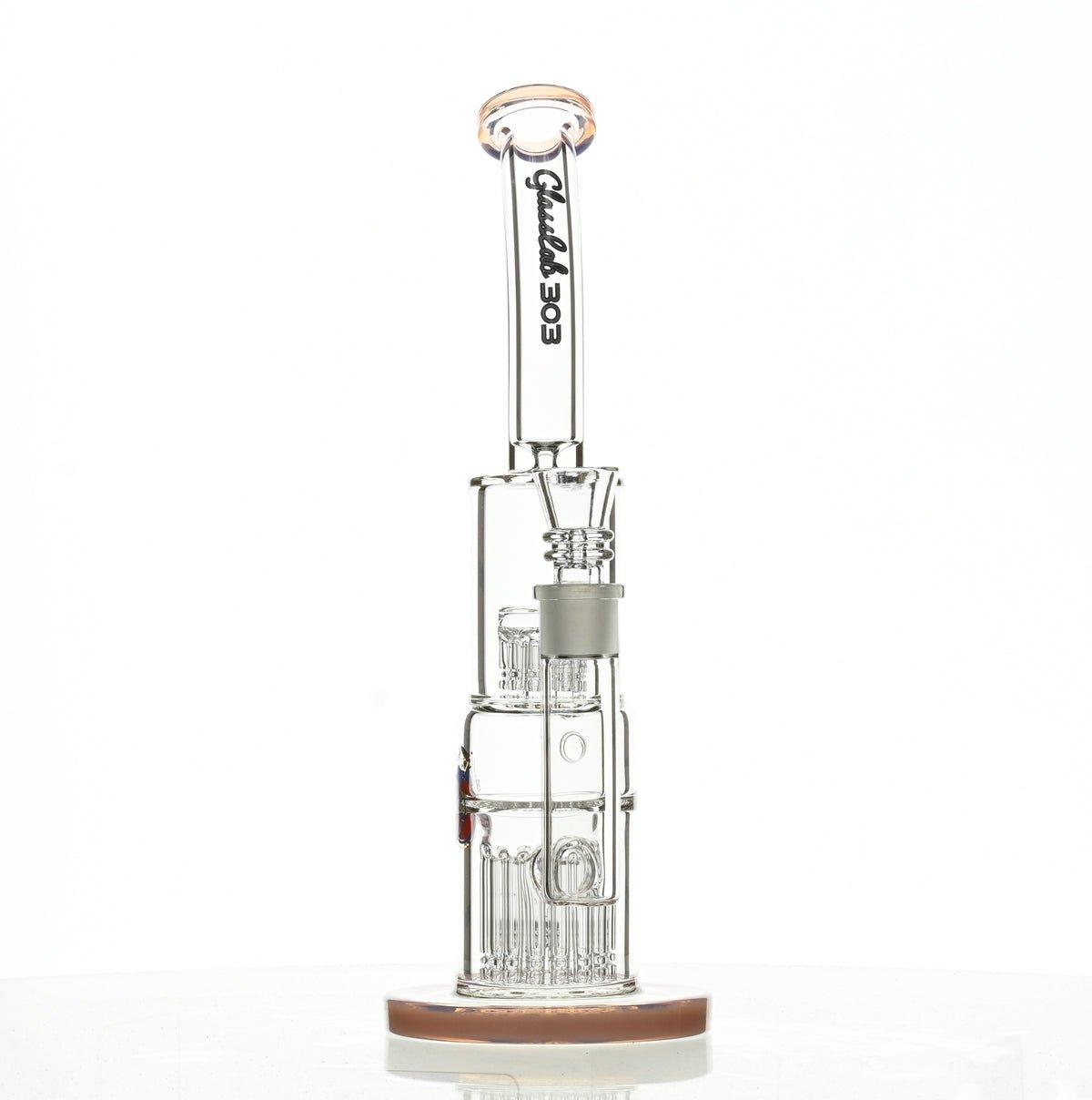 GLASSLAB 303 Pink Accents Premium Glass Waterpipe Rig - Smoke Spot