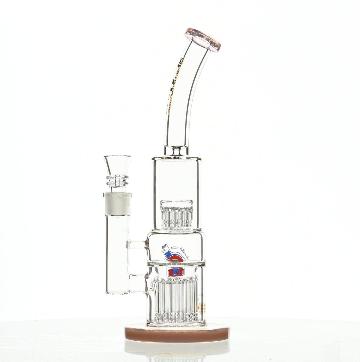 Close-up of GLASSLAB 303 Pink Accents Glass Rig Joint - Smoke Spot