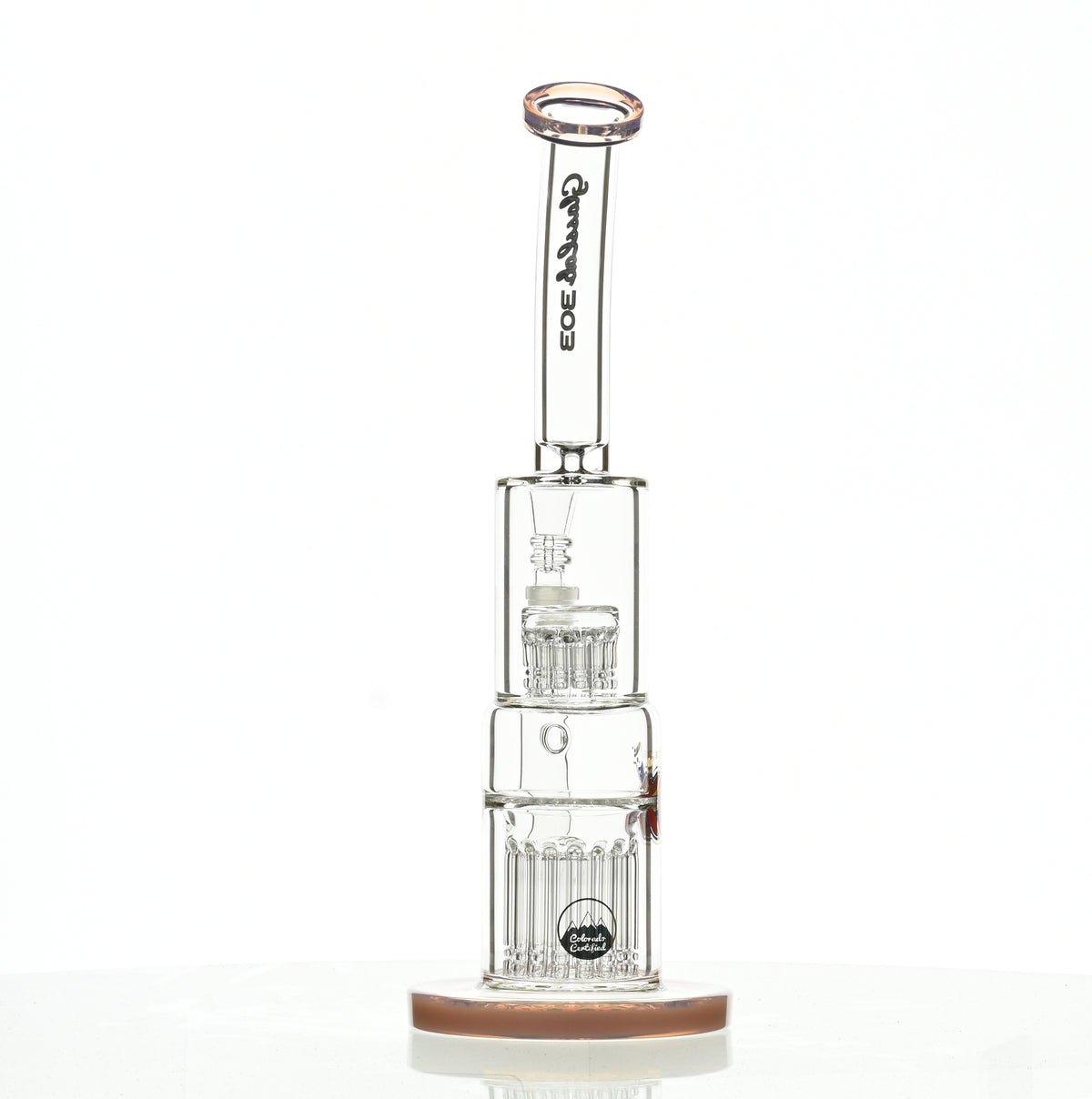 GLASSLAB 303 Pink Accents Rig with 18mm Joint - Smoke Spot