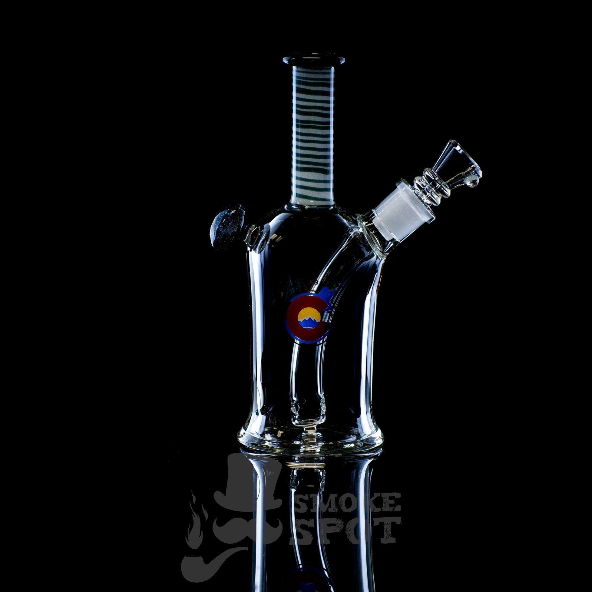 Glasslab 303 heady can 02 A Green White black mouth piece - Smoke Spot Smoke Shop