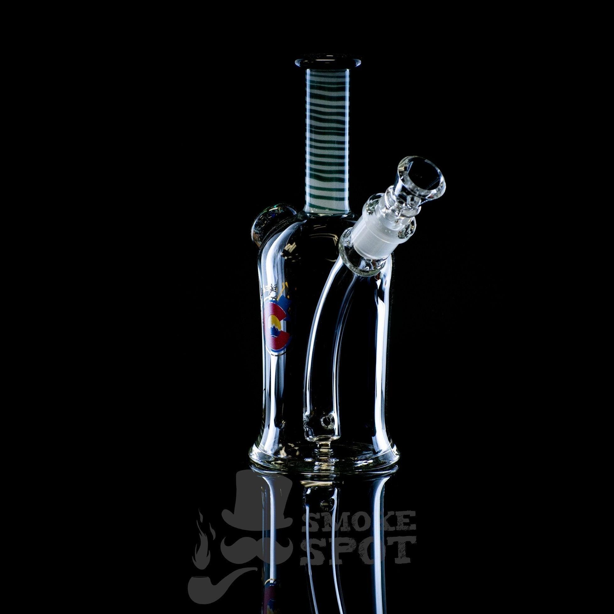 Glasslab 303 heady can 02 A Green White black mouth piece - Smoke Spot Smoke Shop