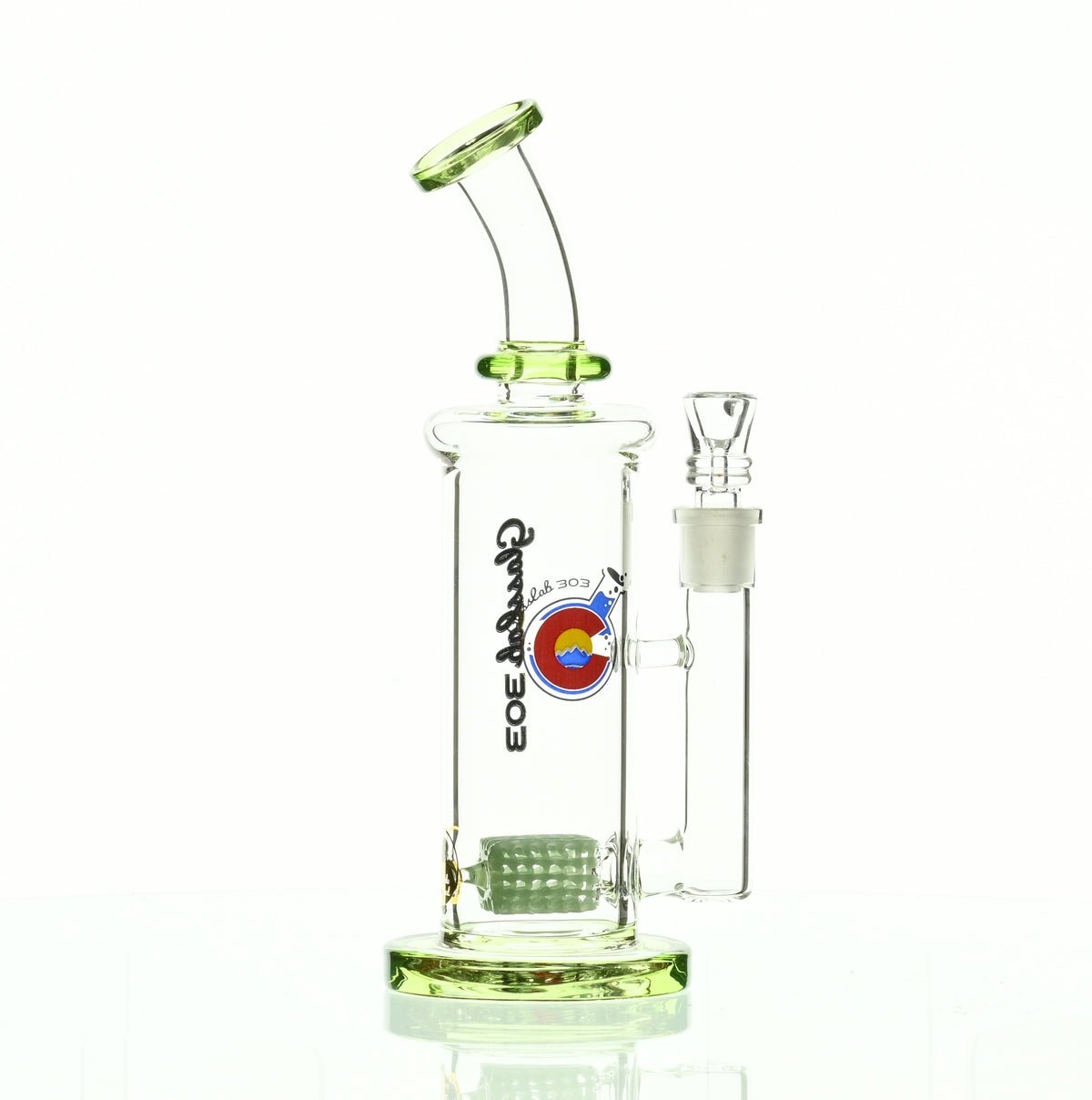 GLASSLAB 303 INLINE MATRIX CLEAR GREEN ACCENTS - Smoke Spot Smoke Shop