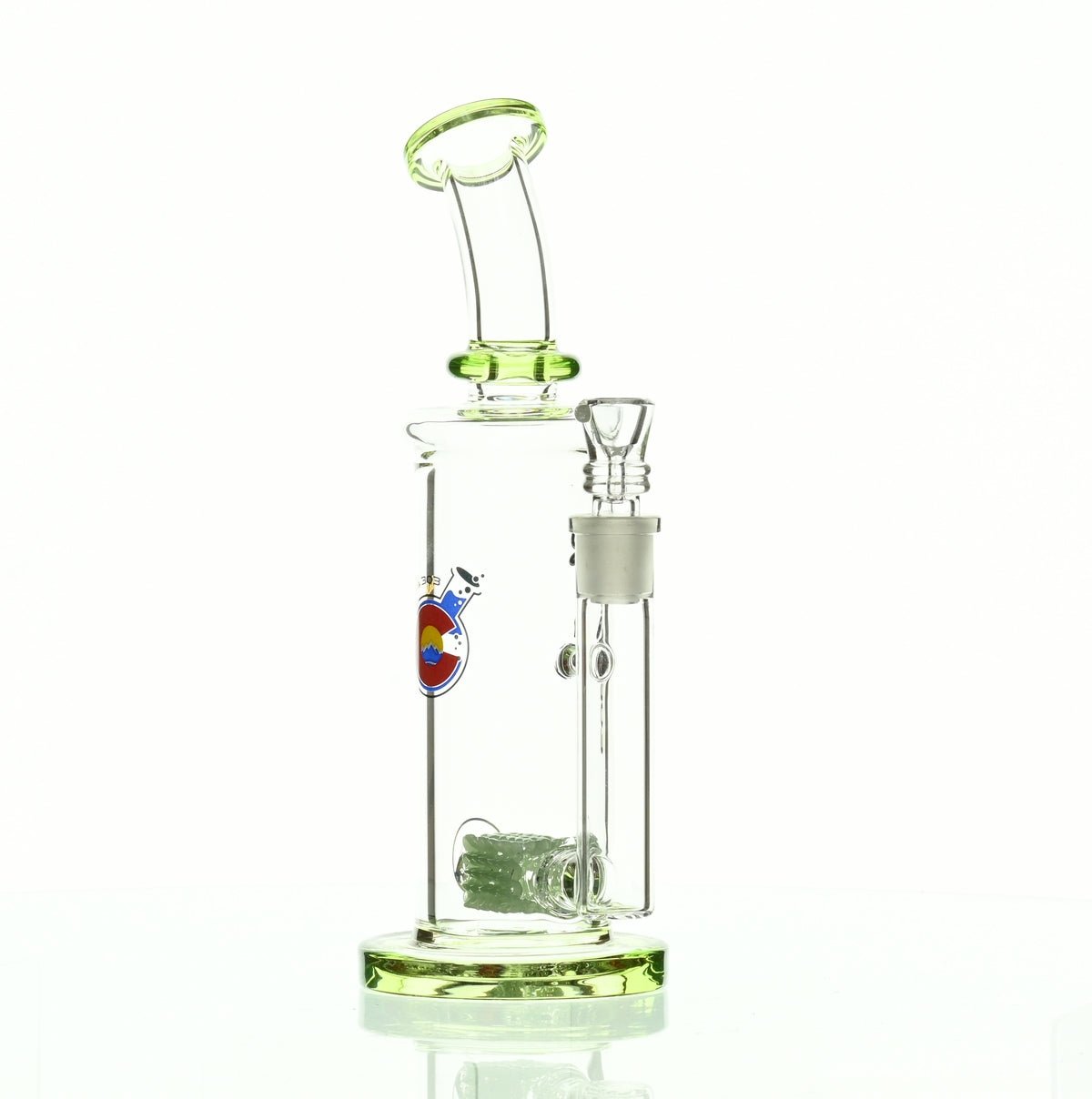 GLASSLAB 303 INLINE MATRIX CLEAR GREEN ACCENTS - Smoke Spot Smoke Shop