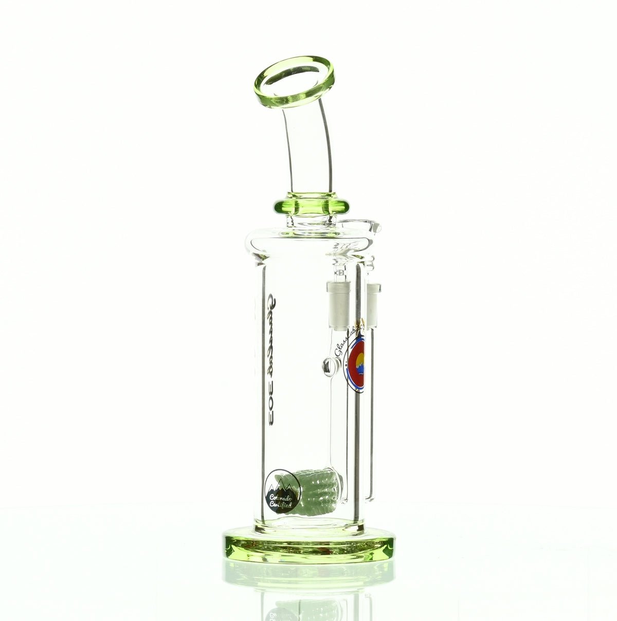 GLASSLAB 303 INLINE MATRIX CLEAR GREEN ACCENTS - Smoke Spot Smoke Shop