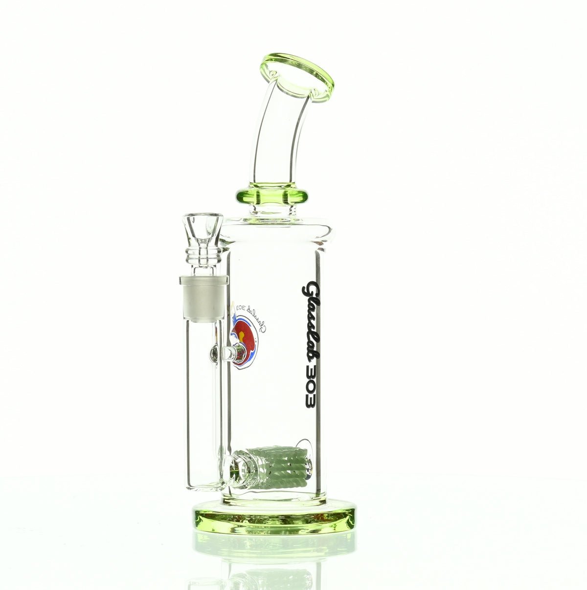 GLASSLAB 303 INLINE MATRIX CLEAR GREEN ACCENTS - Smoke Spot Smoke Shop