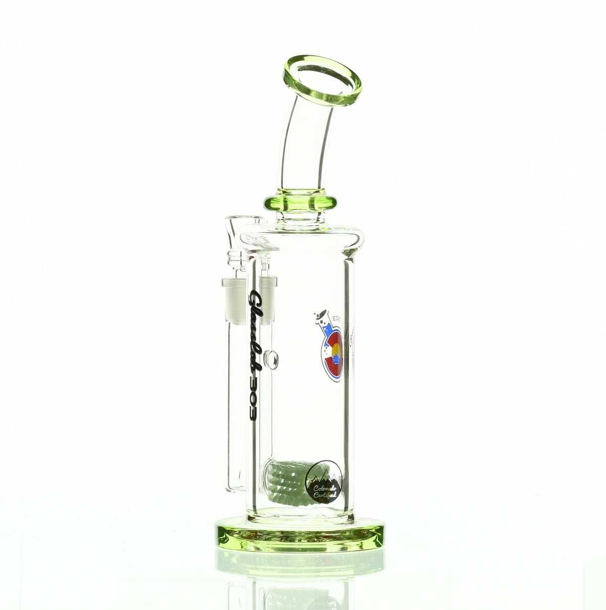 GLASSLAB 303 INLINE MATRIX CLEAR GREEN ACCENTS - Smoke Spot Smoke Shop