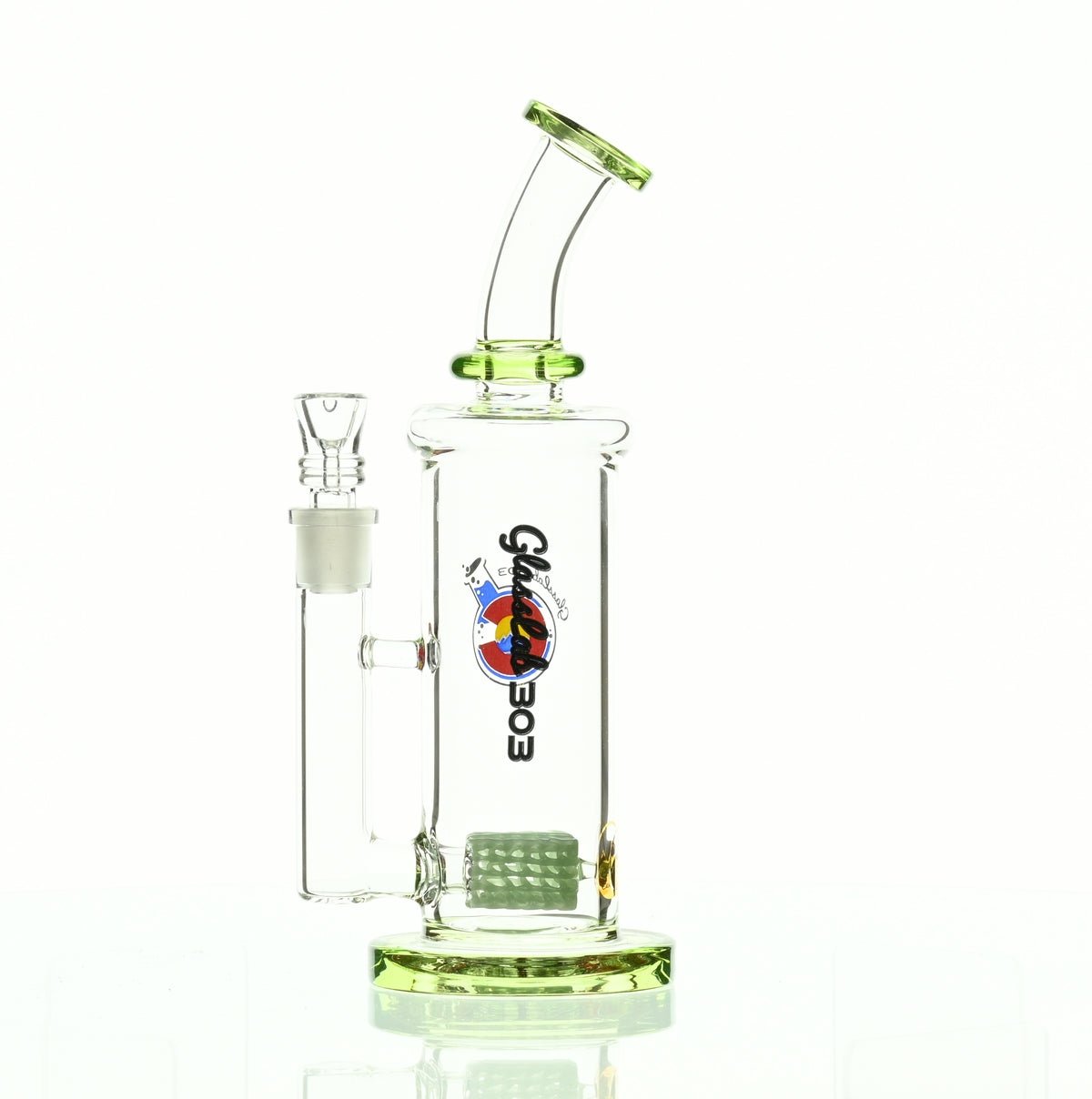 GLASSLAB 303 INLINE MATRIX CLEAR GREEN ACCENTS - Smoke Spot Smoke Shop