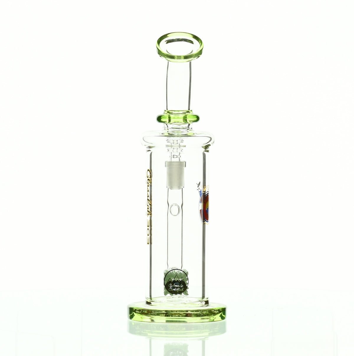 GLASSLAB 303 INLINE MATRIX CLEAR GREEN ACCENTS - Smoke Spot Smoke Shop