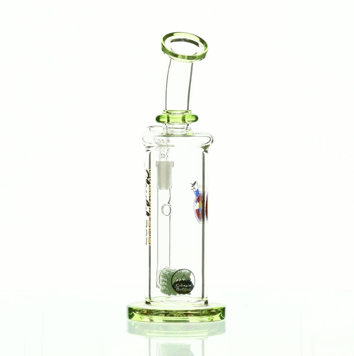 GLASSLAB 303 INLINE MATRIX CLEAR GREEN ACCENTS - Smoke Spot Smoke Shop