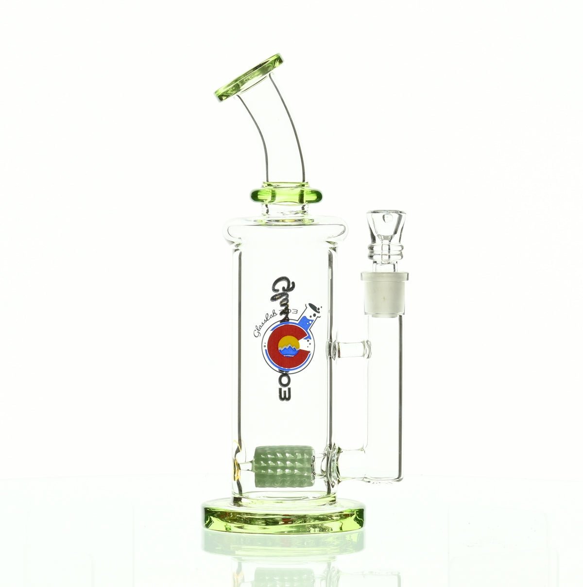 GLASSLAB 303 INLINE MATRIX CLEAR GREEN ACCENTS - Smoke Spot Smoke Shop