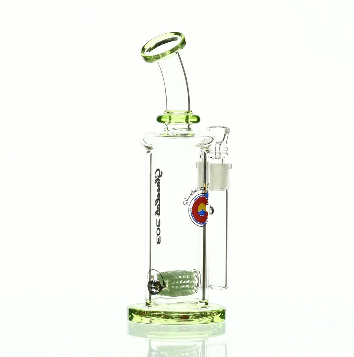 GLASSLAB 303 INLINE MATRIX CLEAR GREEN ACCENTS - Smoke Spot Smoke Shop