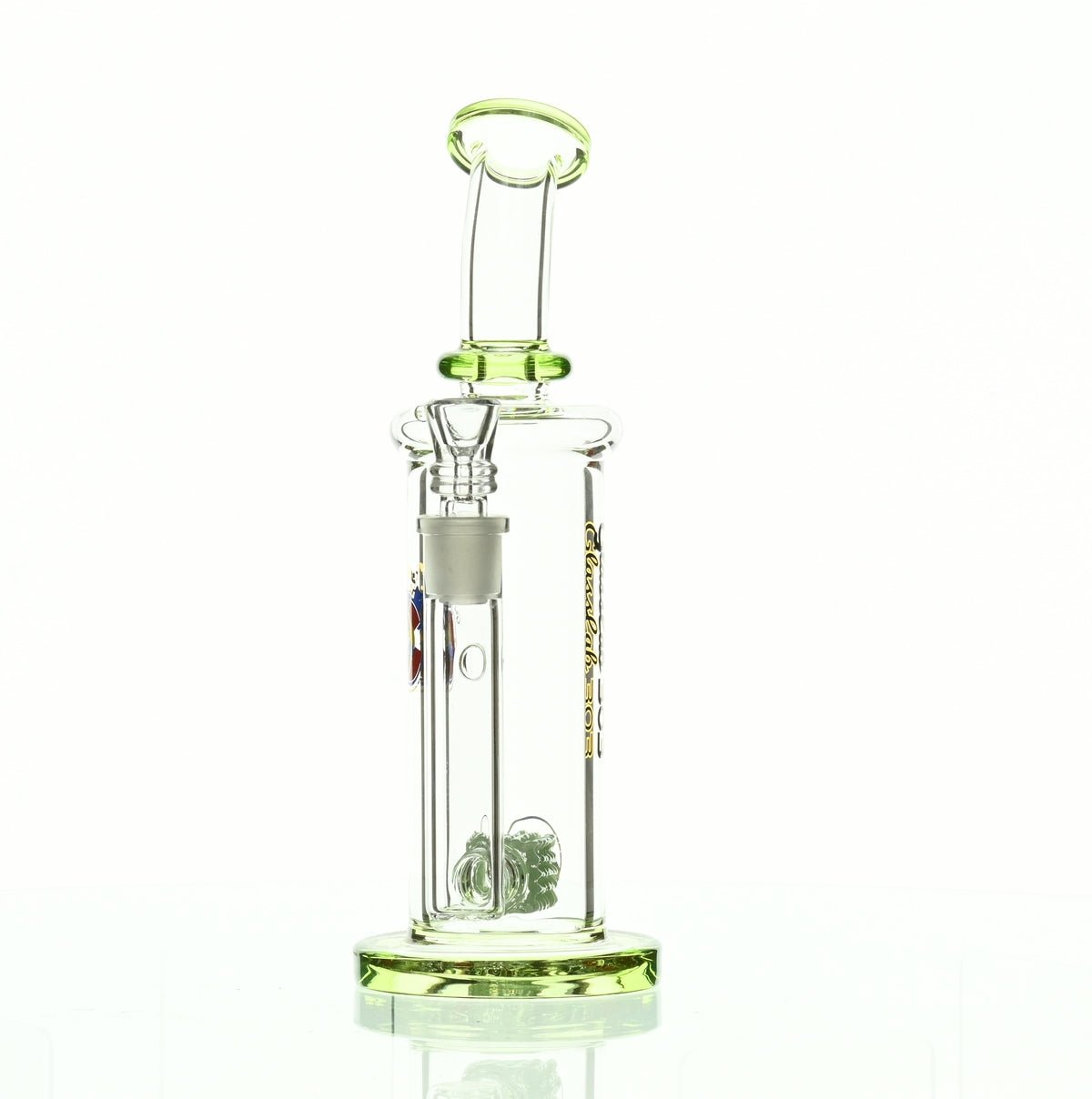 GLASSLAB 303 INLINE MATRIX CLEAR GREEN ACCENTS - Smoke Spot Smoke Shop