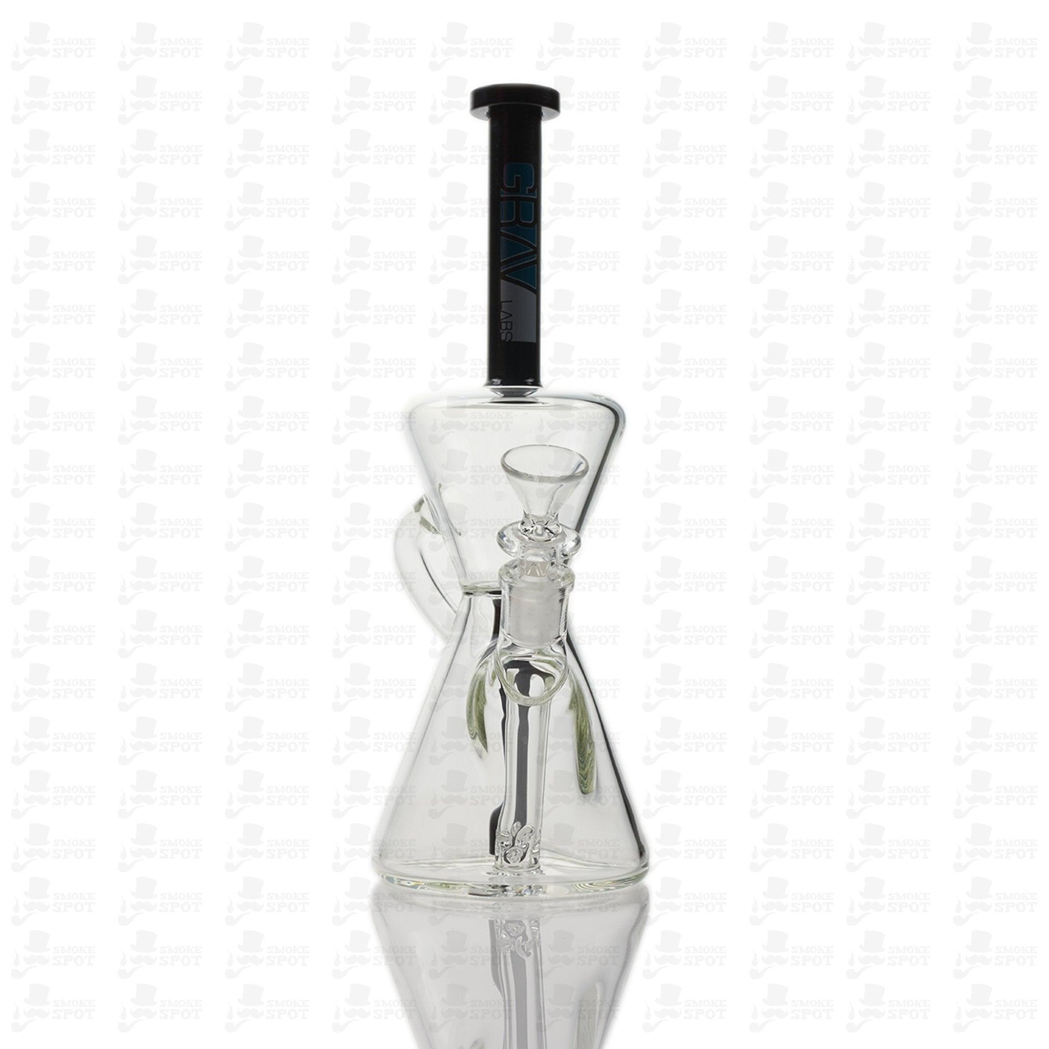 Grav Lab Glass Hourglass Black Recycler - Smoke Spot Smoke Shop