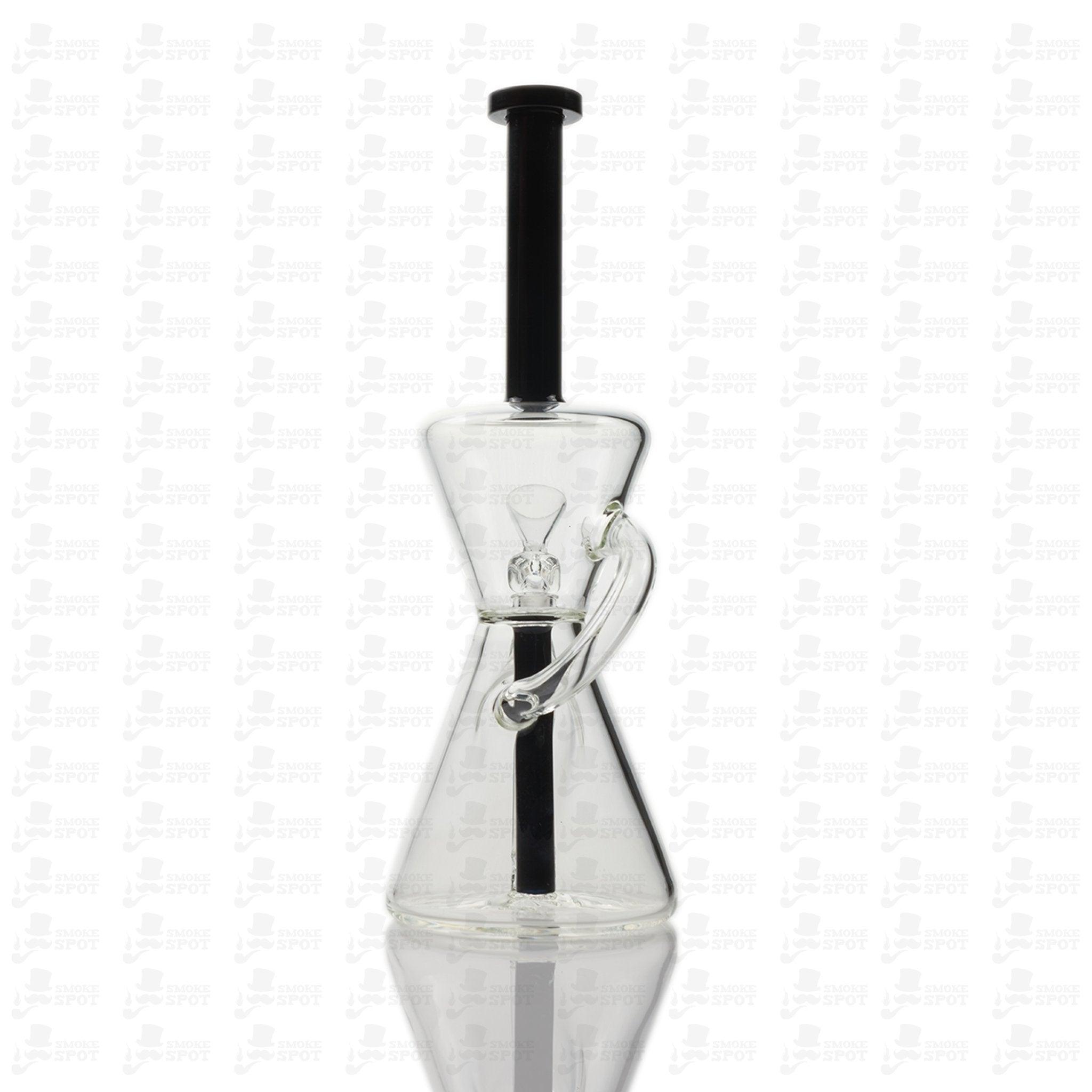 Grav Lab Glass Hourglass Black Recycler - Smoke Spot Smoke Shop