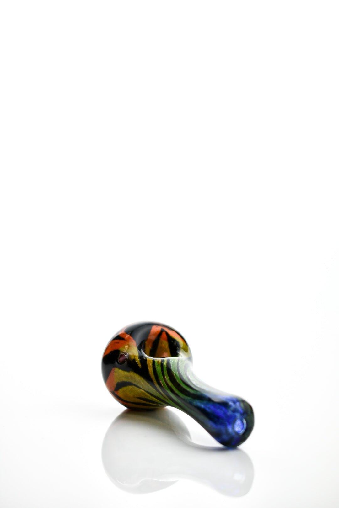Hoffman Glass Rainbow Zebra Handpipe artistic pattern - Smoke Spot Smoke Shop