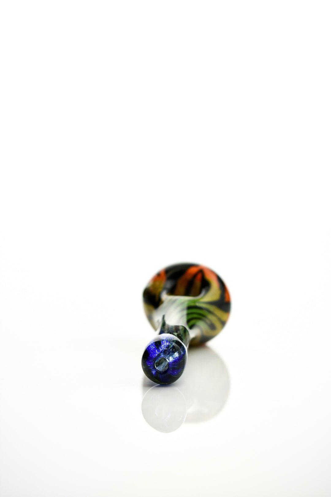 Hoffman Glass Rainbow Zebra Handpipe full view - Smoke Spot Smoke Shop