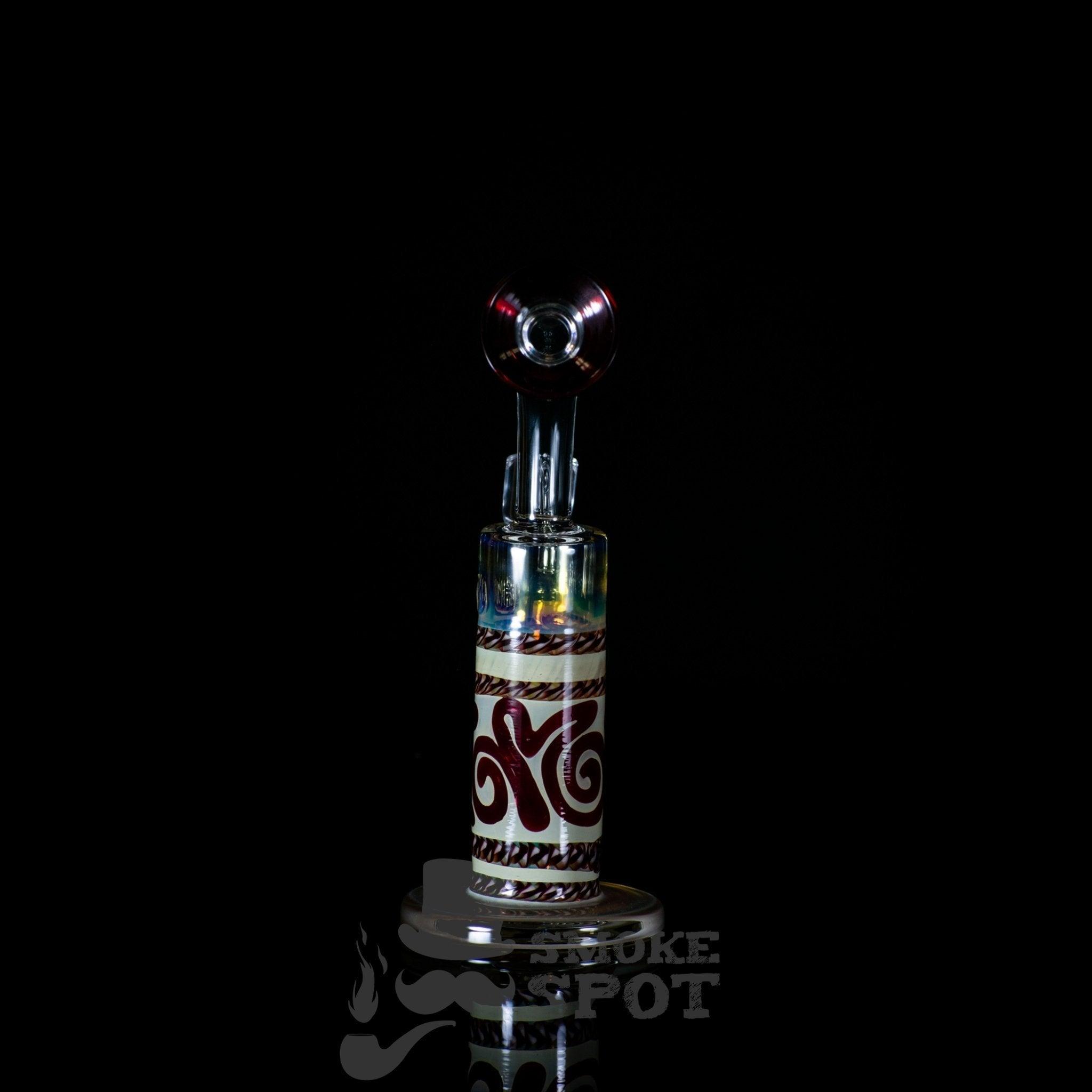 HVY Glass HBS4 cc 10in color coiled cane work , mini can direct inject bubbler - Smoke Spot Smoke Shop