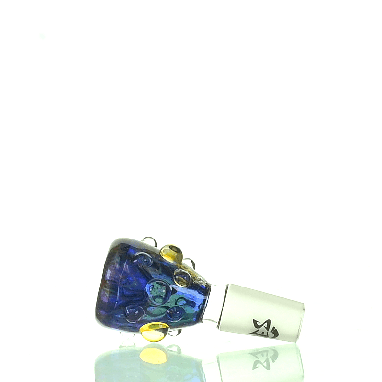 Close-up of INFERNO GLASS WORKED 14MM BOWL PIECE 104 glass bowl joint