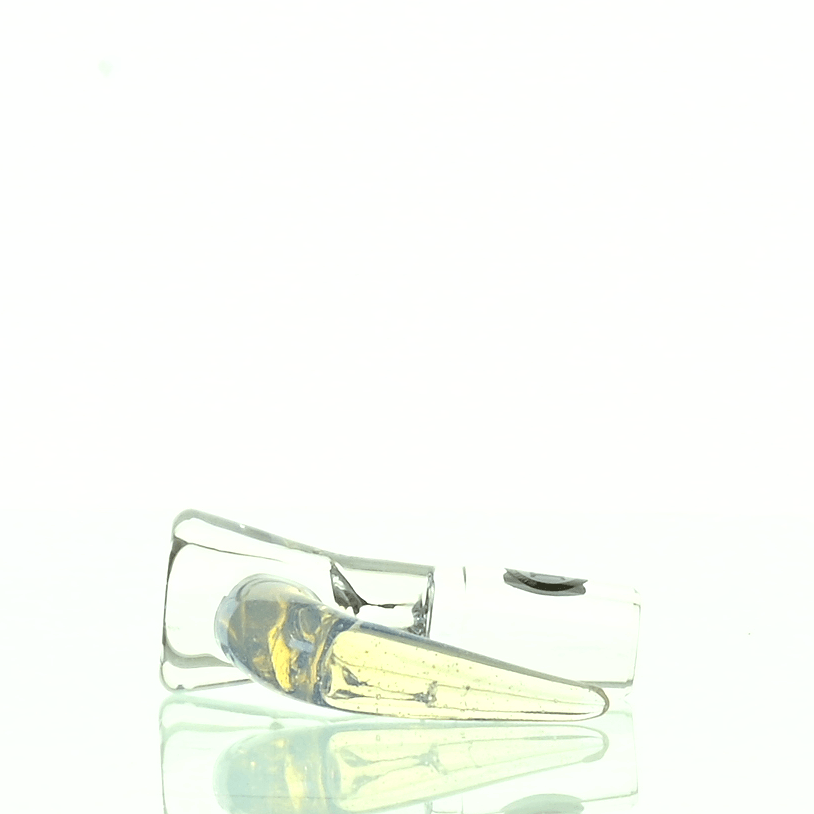 Close-up of Joe Madigan 18mm Clear Bowl with Moonstone Hook