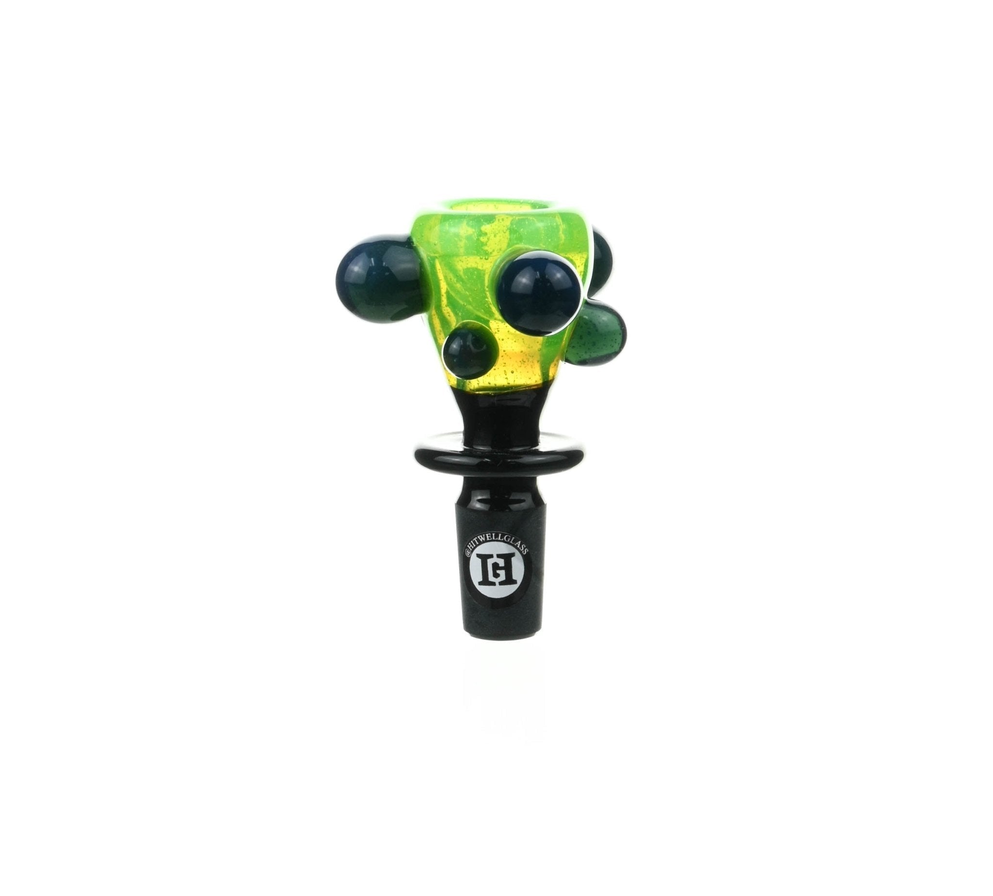 Joe Madigan Colored Bowl Slime Green Light Cobalt dots - Smoke Spot Smoke Shop