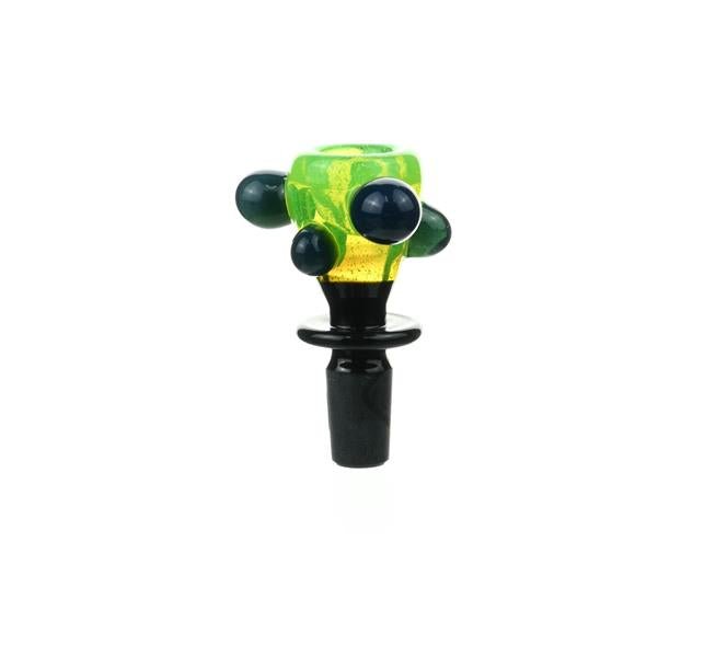 Joe Madigan Colored Bowl Slime Green Light Cobalt dots - Smoke Spot Smoke Shop