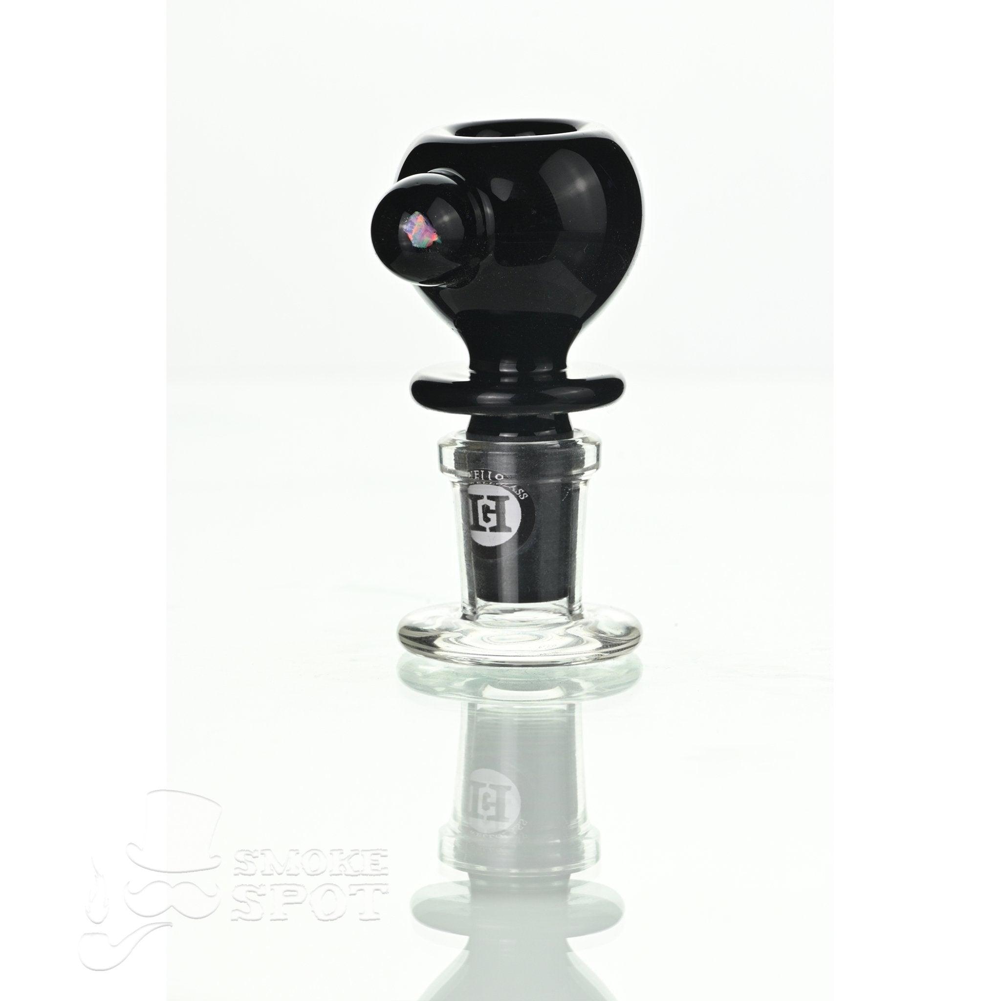 Close-up of Joe Madigan dry herb slide 14 mm with dicro black glass detail