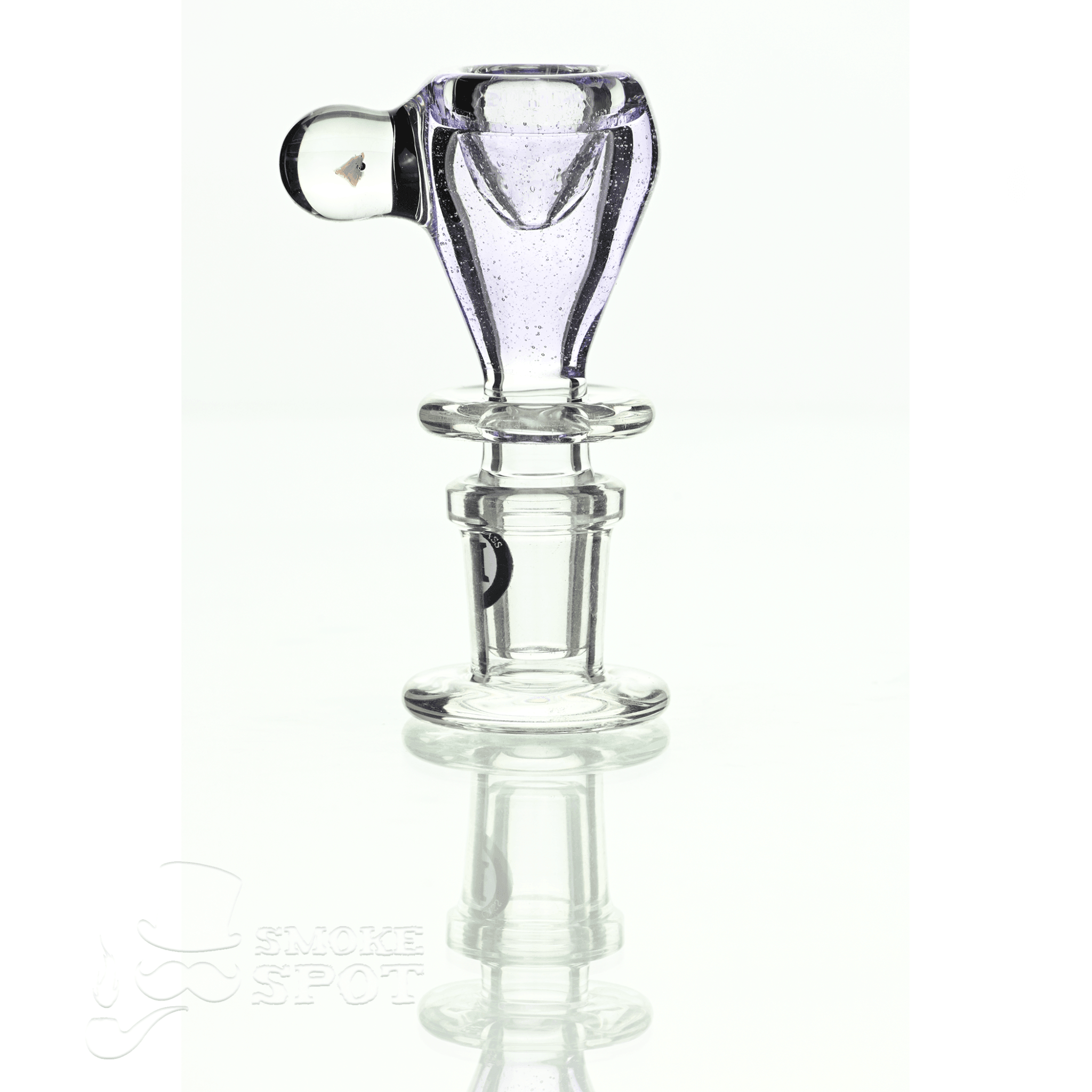 Close-up of Joe Madigan dry herb slide 14 mm with dicro green fumed glass finish