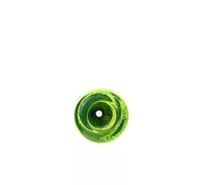 Close-up of Joe Madigan Jade Round Bowl 14 mm glass accessory