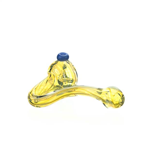 Joe Madigan Sherlock Purple Dots Gold Fumed Handpipe artistic details