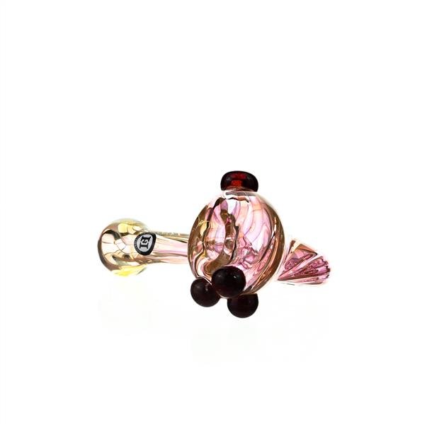 Close-up of Joe Madigan Sherlock Red Dots handpipe glass details - Smoke Spot Smoke Shop