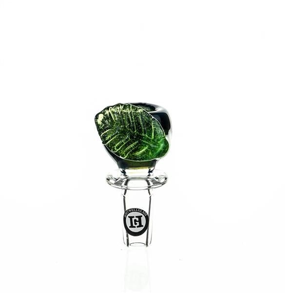 Joe Madigan teal blue bowl slime green leaf - Smoke Spot Smoke Shop