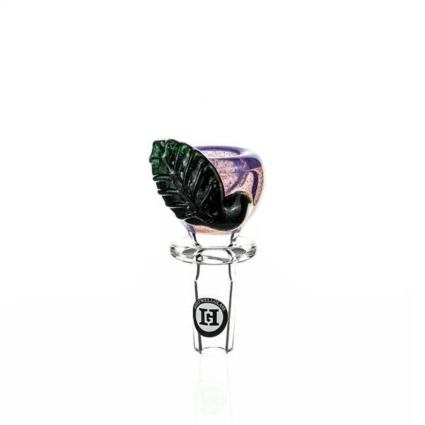 Joe Madigan Violet bowl Dark Green leaf - Smoke Spot Smoke Shop
