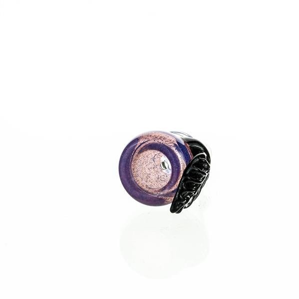 Joe Madigan Violet bowl Dark Green leaf - Smoke Spot Smoke Shop