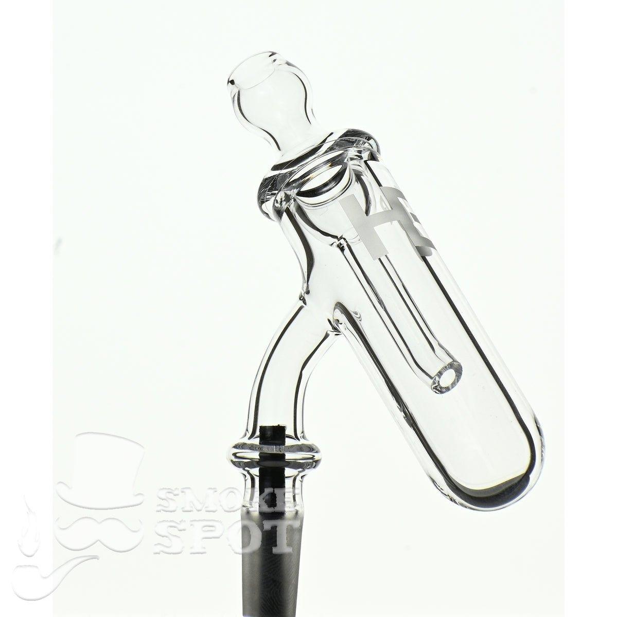 Close-up of Joel Halen 45 Deg 10 mm cold start quartz banger and cap combo