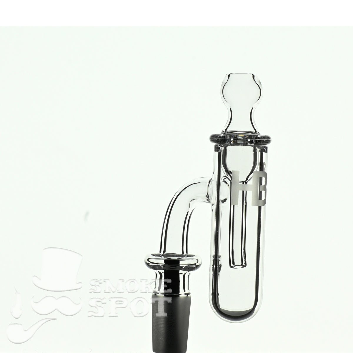 Joel Halen 90 Deg 14 mm cold start quartz banger angled view - Smoke Spot Glass