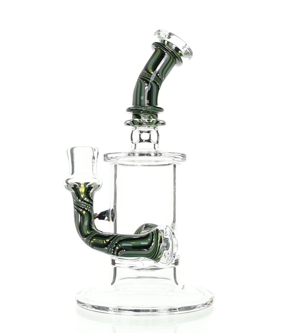 Kosher Certified Turquoise & Black Banger Hanger - Heady Glass - Scientific Glass - bongs - Smoke Spot Smoke Shop