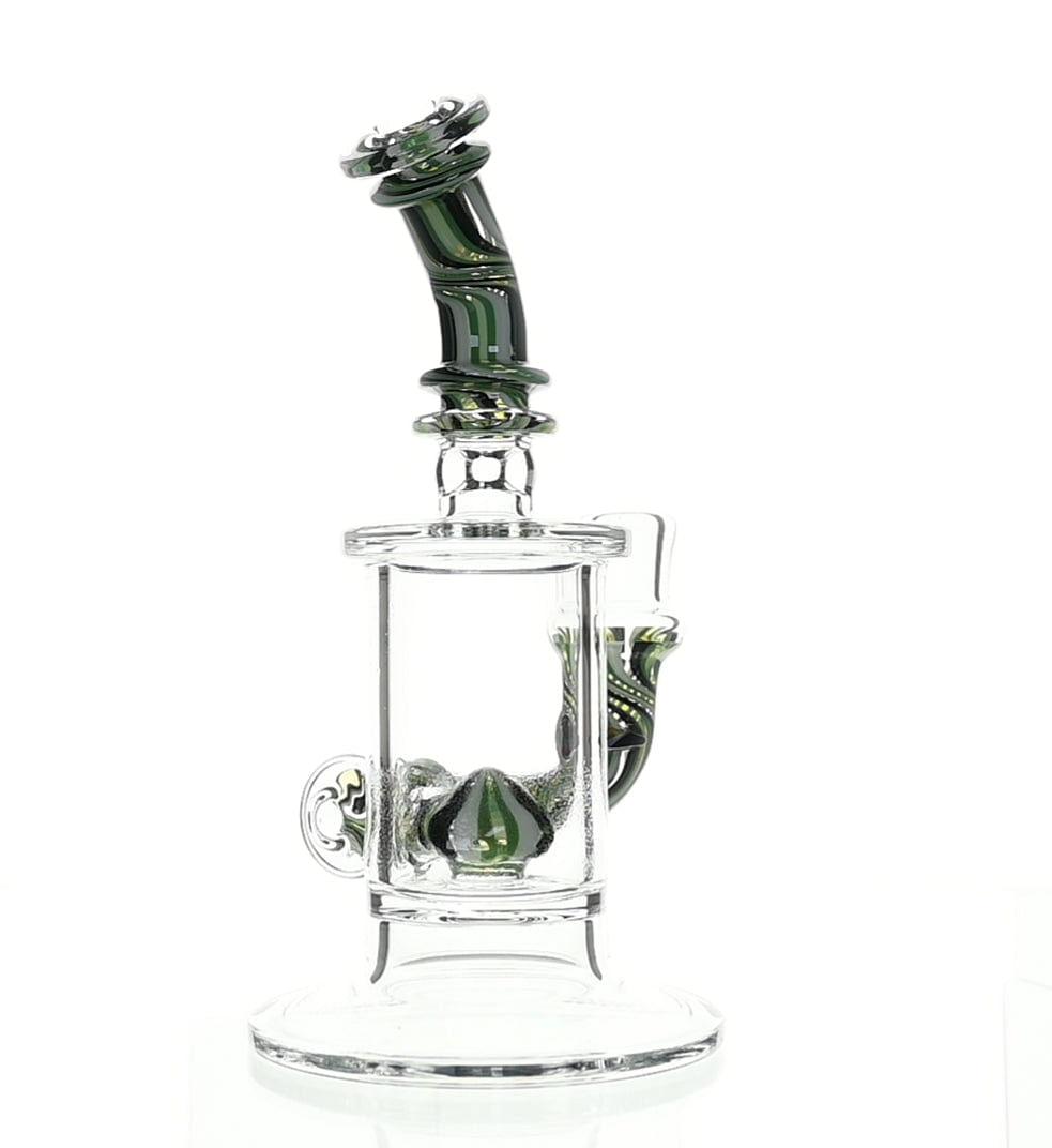 Kosher Certified Turquoise & Black Banger Hanger - Heady Glass - Scientific Glass - bongs - Smoke Spot Smoke Shop