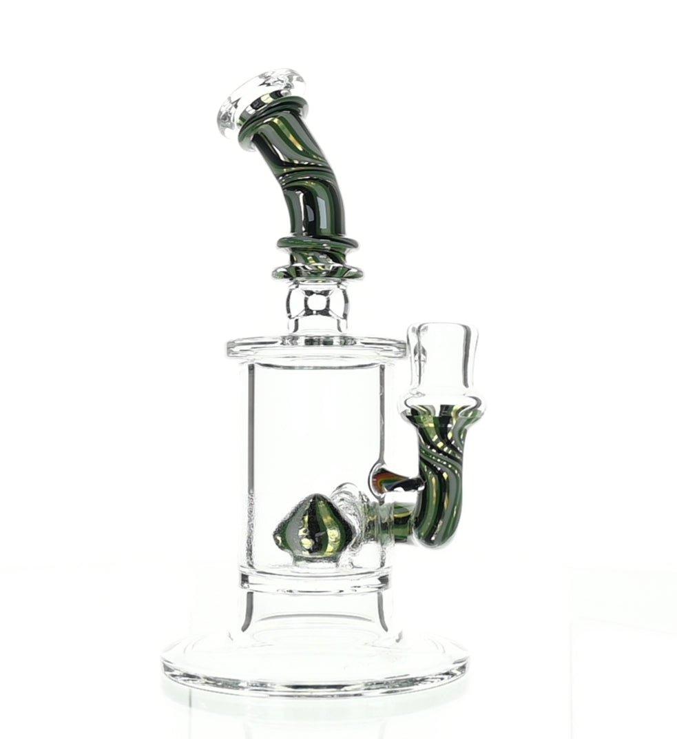 Kosher Certified Turquoise & Black Banger Hanger - Heady Glass - Scientific Glass - bongs - Smoke Spot Smoke Shop