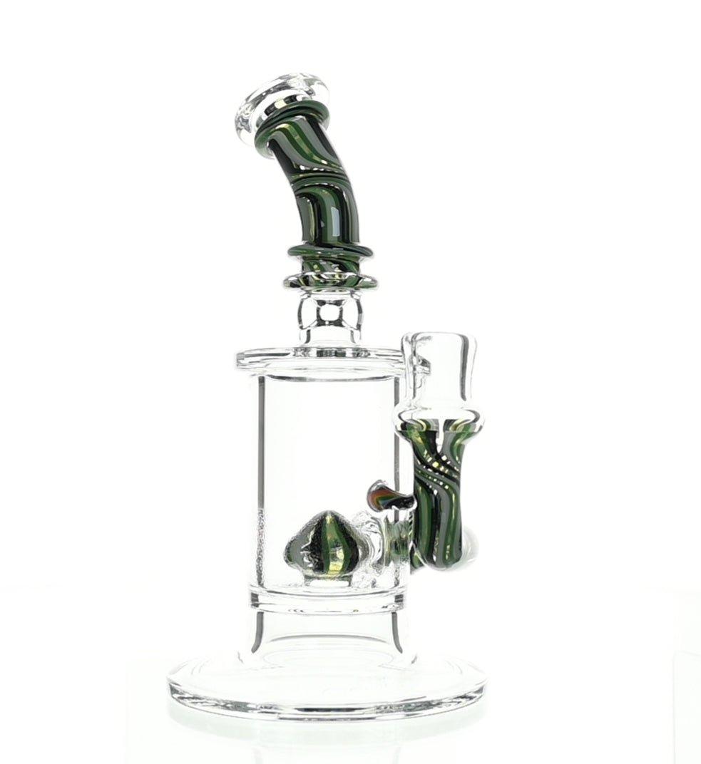 Kosher Certified Turquoise & Black Banger Hanger - Heady Glass - Scientific Glass - bongs - Smoke Spot Smoke Shop