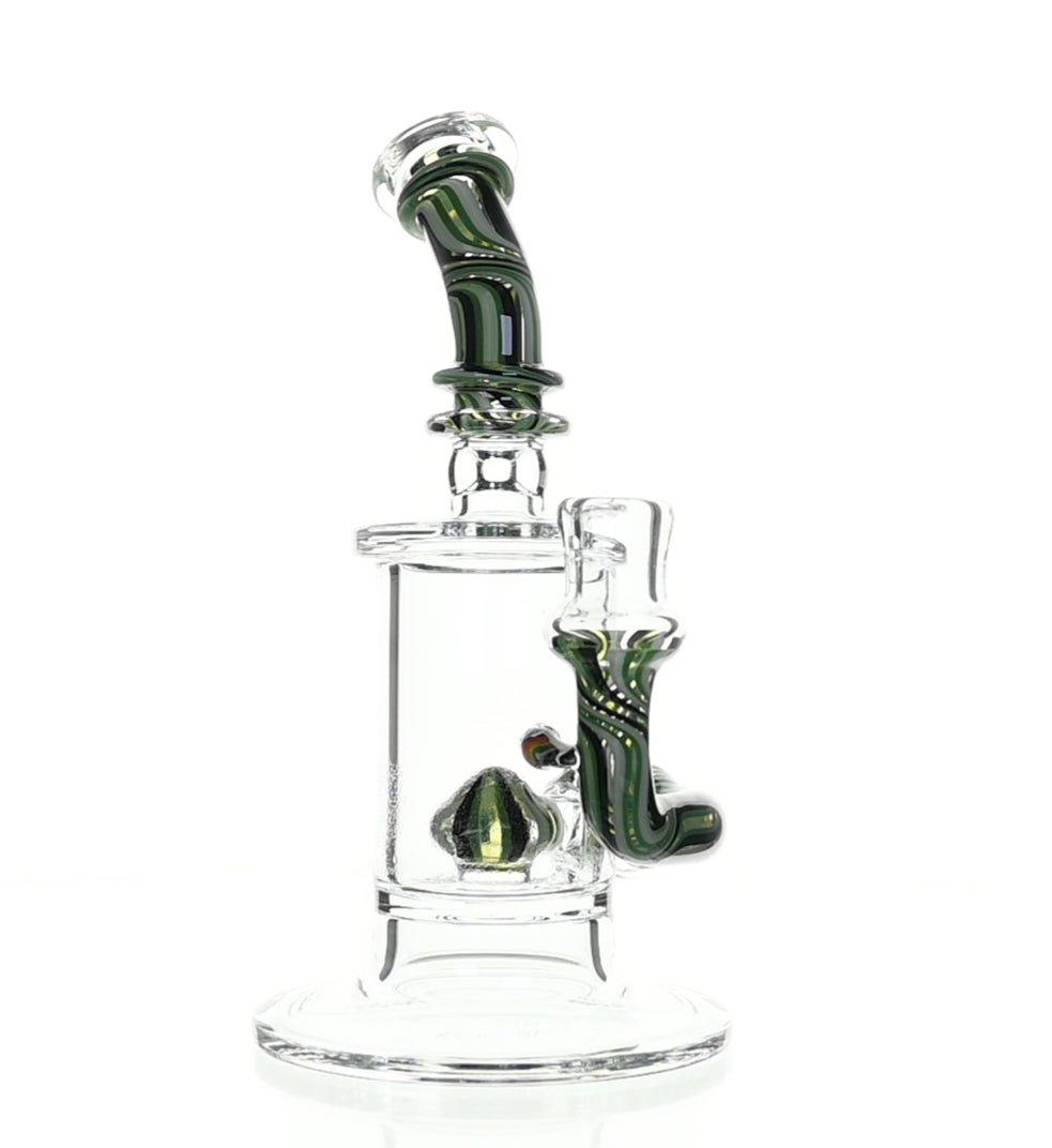 Kosher Certified Turquoise & Black Banger Hanger - Heady Glass - Scientific Glass - bongs - Smoke Spot Smoke Shop