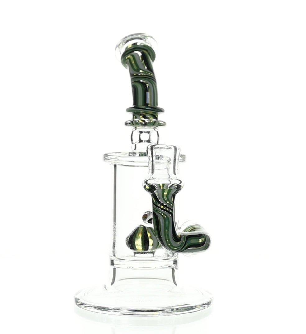 Kosher Certified Turquoise & Black Banger Hanger - Heady Glass - Scientific Glass - bongs - Smoke Spot Smoke Shop