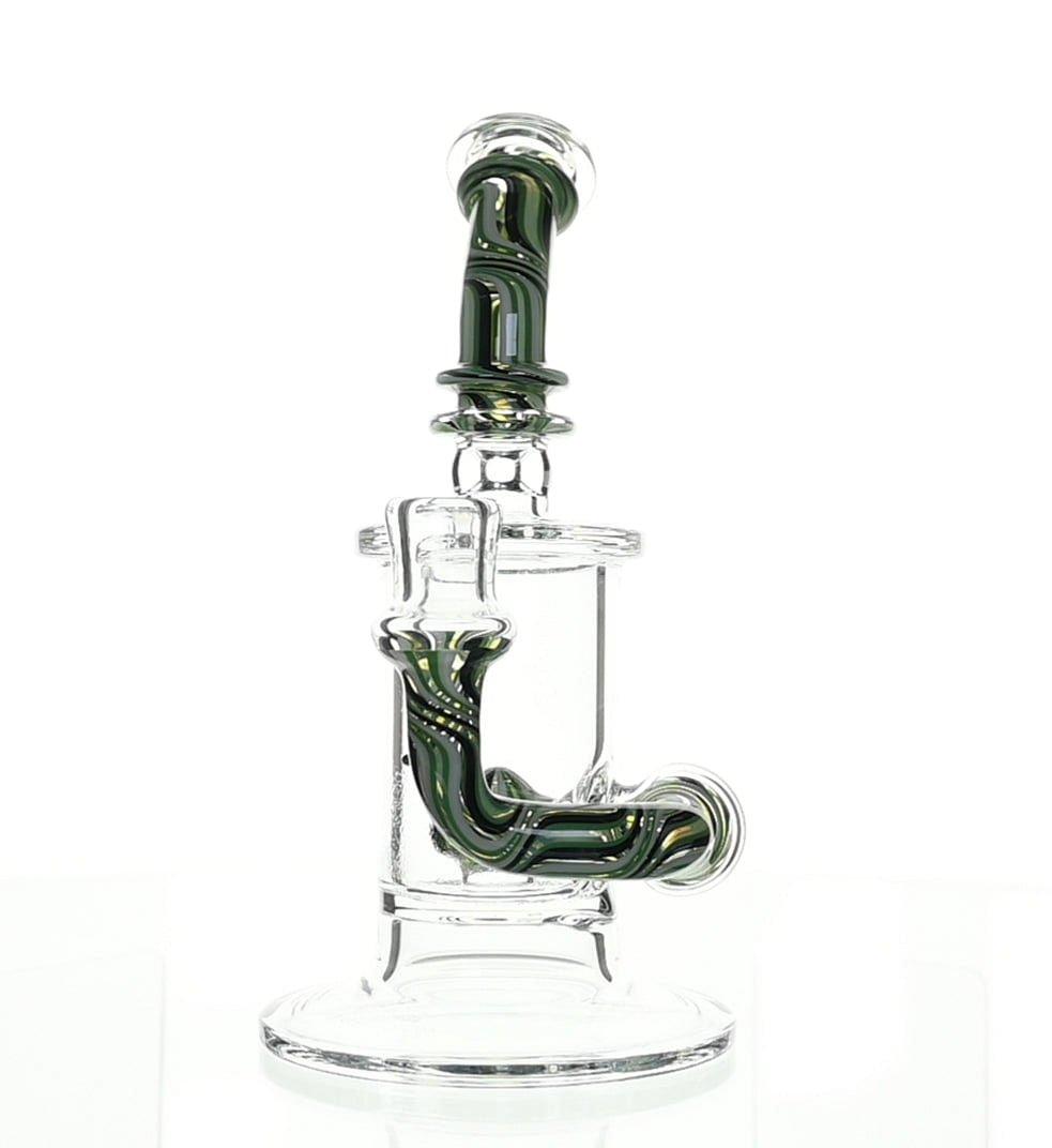 Kosher Certified Turquoise & Black Banger Hanger - Heady Glass - Scientific Glass - bongs - Smoke Spot Smoke Shop