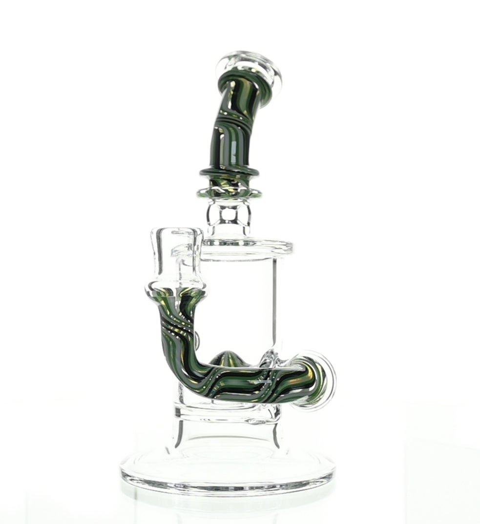 Kosher Certified Turquoise & Black Banger Hanger - Heady Glass - Scientific Glass - bongs - Smoke Spot Smoke Shop